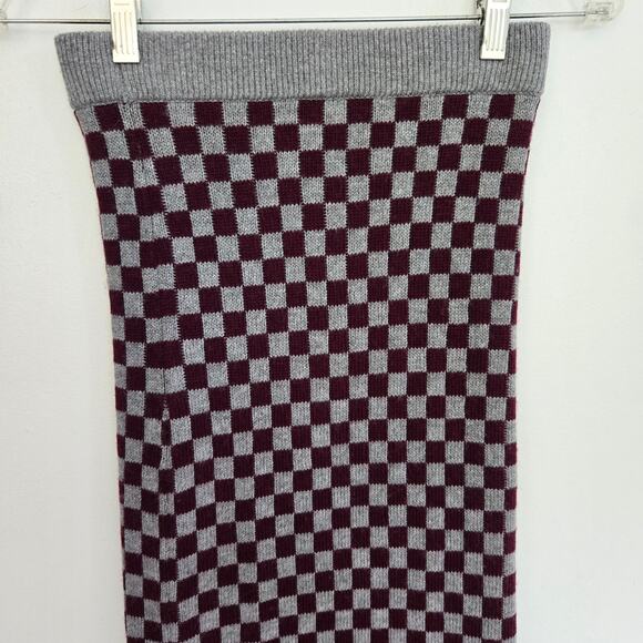 Anthropologie Kule The Tawny Checkerboard Tube Skirt Knit Academia Women XS - Picture 4 of 10